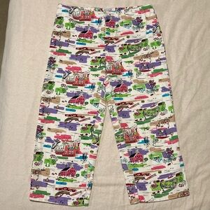 Carolina‎ Blues Colorful Capris with Mid Century Illustrations | Stretch Cotton